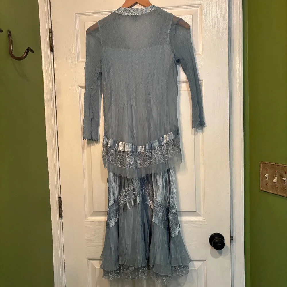 Light Blue Komarov Dress and Cardigan Set - Picture 2 of 15